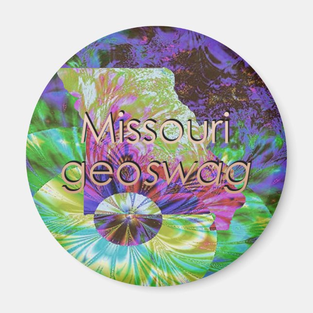 Aimant Fournitures de géocaching de l'État du Missouri Ma (Devant)