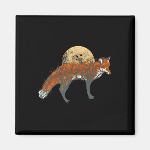 Aimant Fox Beau animal automne forêt renard Vintage renar