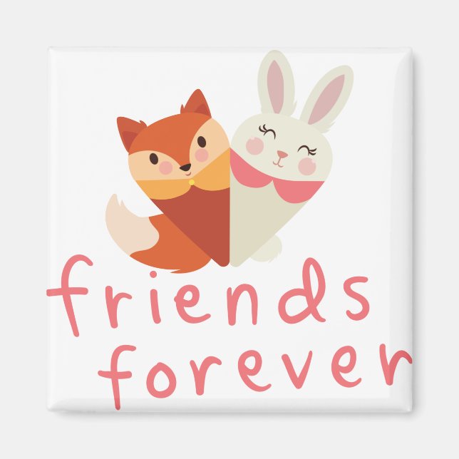 Aimant Fox et Rabbit Meilleur ami (Devant)