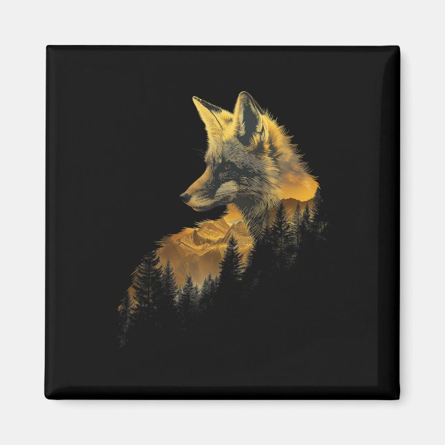 Aimant Fox Forest Nature Lover Mountains Randonnée Campin (Devant)