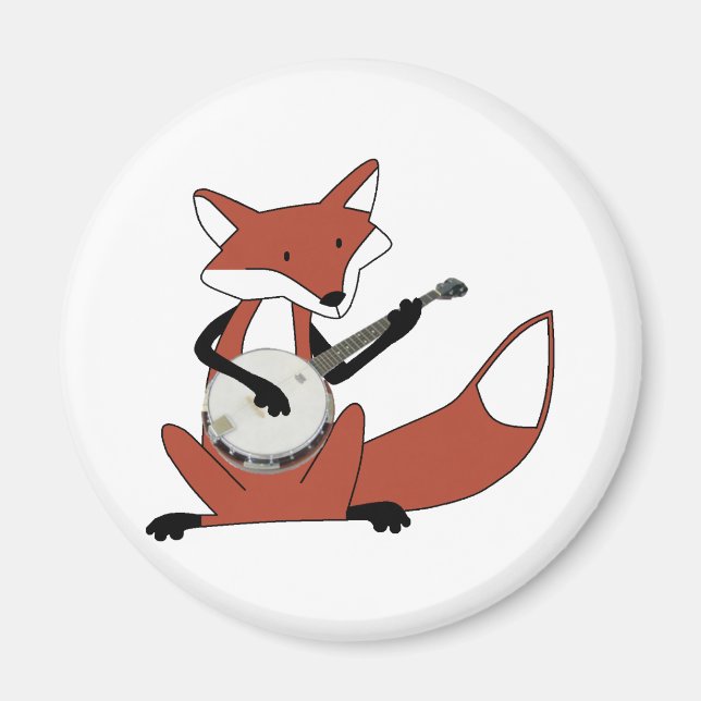 Aimant Fox Jouer au banjo (Devant)