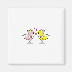 Aimant Fox Love Kiss Animal mignon Drôle Drôle