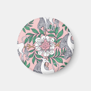 Aimant Fox Motif : Vintage lunatique sans couture