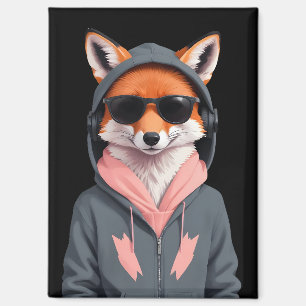 Aimant Fox porter Sweat - shirt à capuche drôle Cool anim
