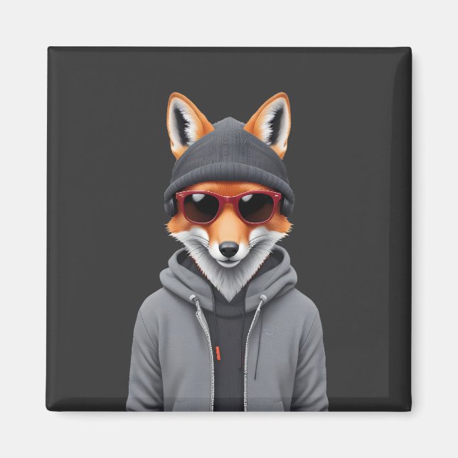 Aimant Fox porter Sweat - shirt à capuche drôle Cool anim (Devant)