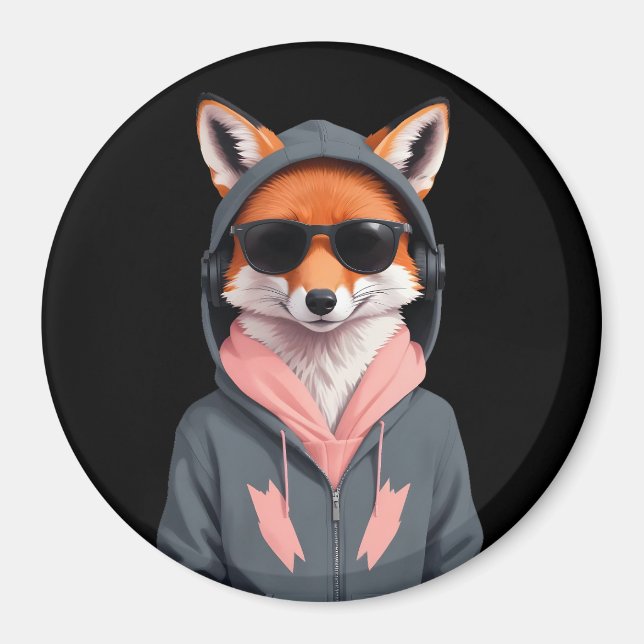 Aimant Fox porter Sweat - shirt à capuche drôle Cool anim (Devant)