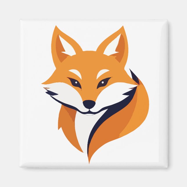 Aimant Fox Vector Art Animal Moderne Ville Urbaine Graphi (Devant)