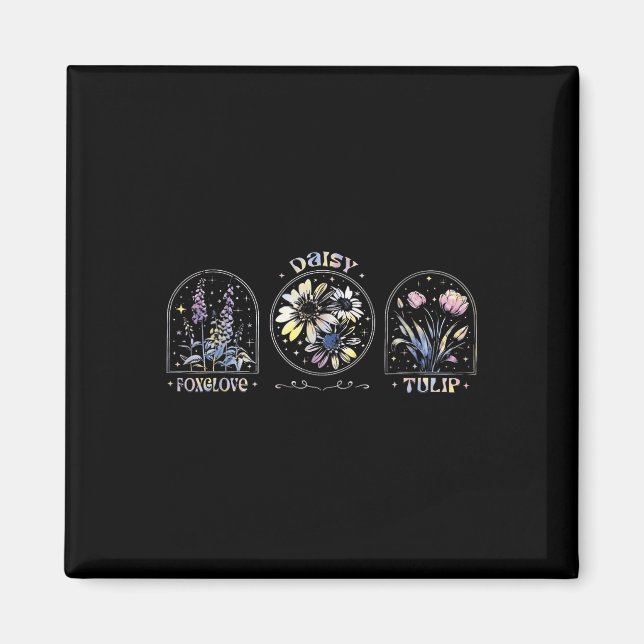 Aimant Foxtrots Delta Tangos Funny Flower Boho (Devant)
