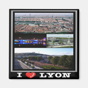 Aimant FR - France - Lyon - I Love - Collage