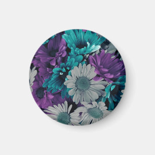 Aimant Fracas pourpre et bleu de fleur