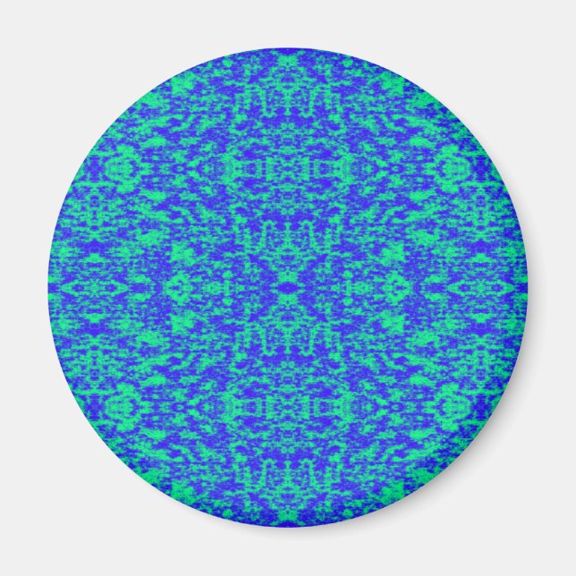 Aimant Fractage Abstrait En Bleu Et Vert (Devant)