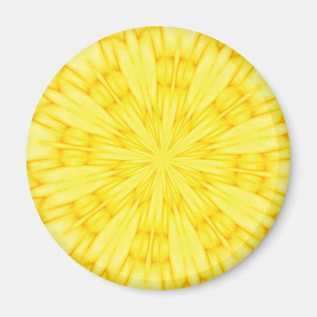 Aimant Fractale à fleurs jaunes (Devant)