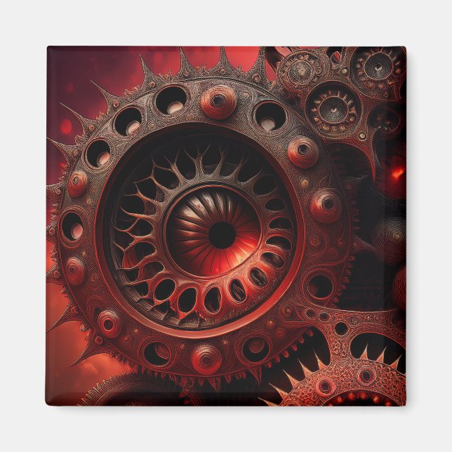 Aimant Fractale de Mandelbrot Steampunk Bronze (Devant)