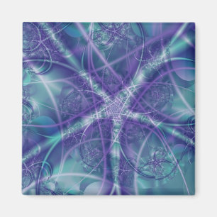 Aimant Fractée avec des formes bleu violet et blanc étoil