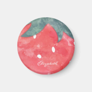Aimant Fraise à l'aquarelle mignonne
