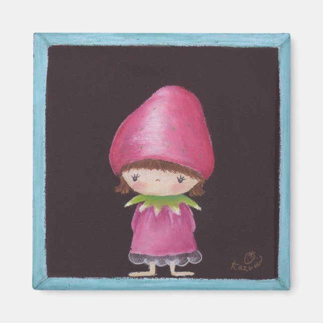 Aimant fraise fille (Devant)