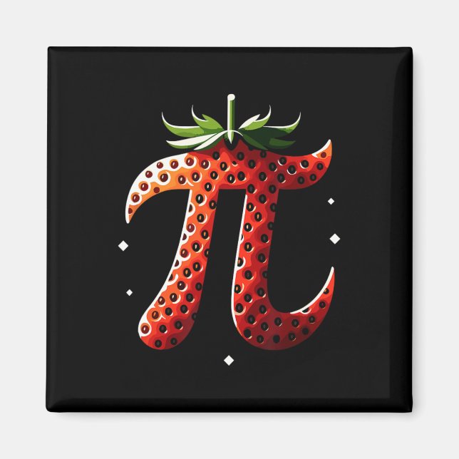 Aimant Fraise Pi Day Drôle enseignant en mathématiques 3. (Devant)