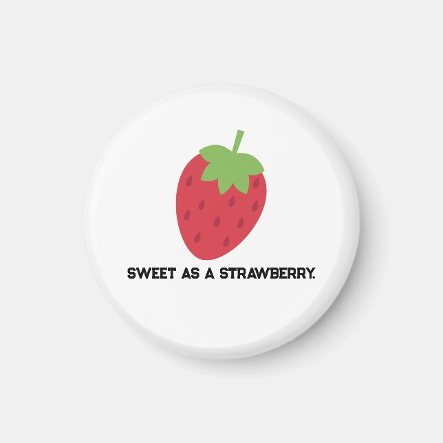 Aimant fraise sucrée minimaliste  (Devant)