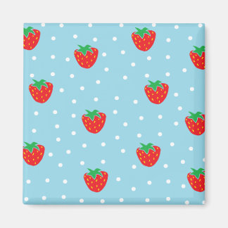 Aimant Fraises et bleu Pois