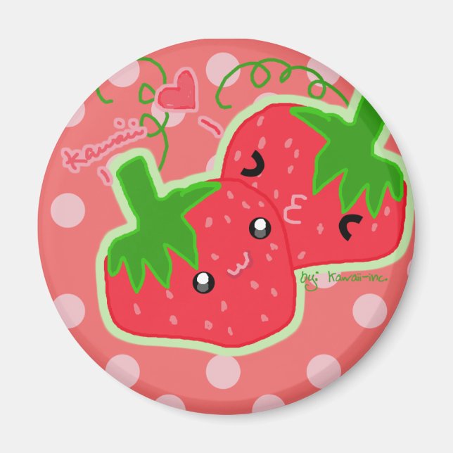 Aimant Fraises mignonnes (Devant)
