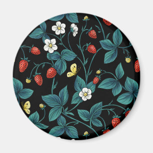 Aimant Fraises sauvages rouge/jaune/bleu/noir