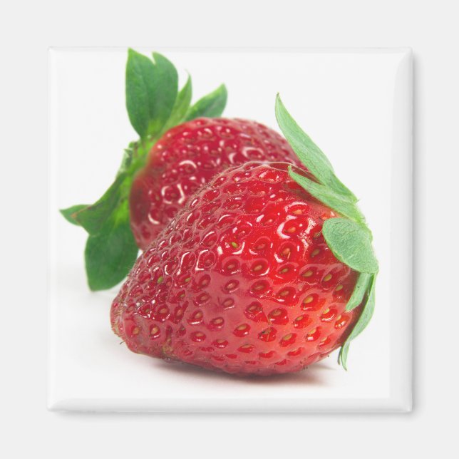 Aimant Fraises sur blanc (Devant)