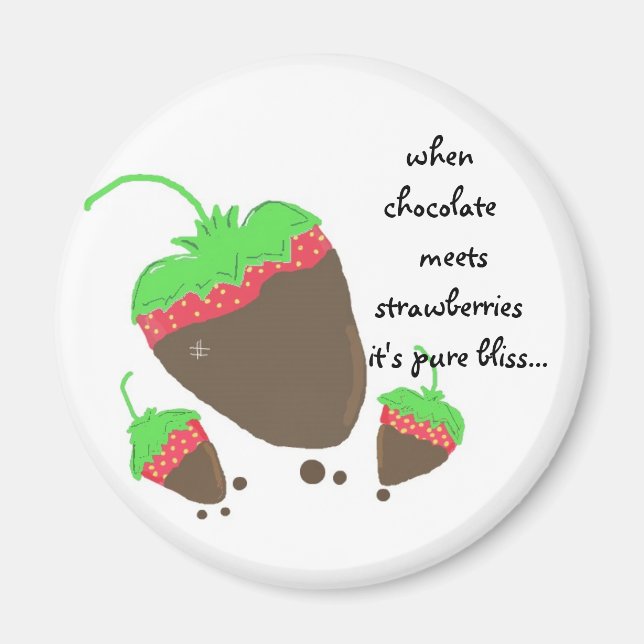 Aimant Fraises trempées dans le chocolat (Devant)