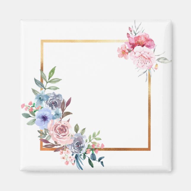 Aimant Frame Floral Frame Frontière Rose Feuilles (Devant)