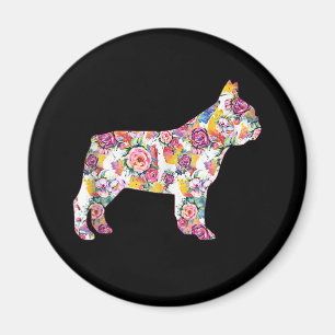 Aimant Français Bulldog Flower Motif Frenchie Bulldogs
