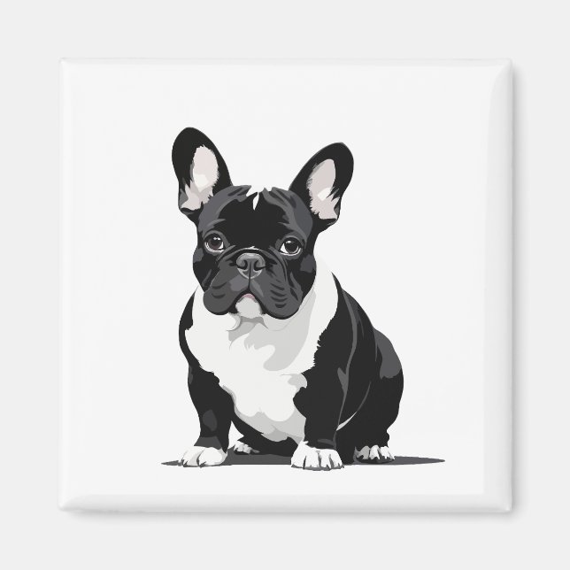 Aimant Français Bulldog Vector Graphisme Art Portrait Ani (Devant)