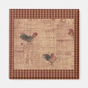 Aimant français vintage de réfrigérateur de coq