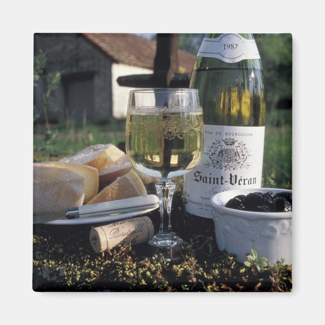 Aimant France, Bourgogne, Chablis. Vin local et (Devant)