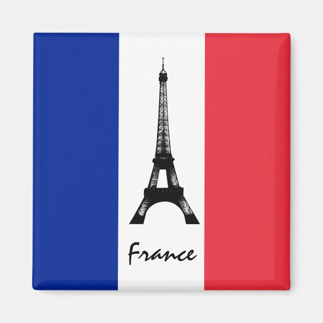 Aimant France Magnet, Tour Eiffel, Vacances, Drapeau Fran (Devant)