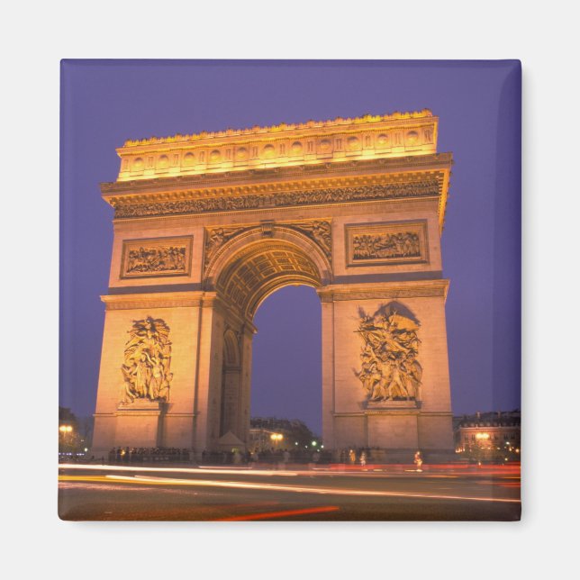 Aimant France, Paris, Arc de Triomphe au crépuscule. (Devant)