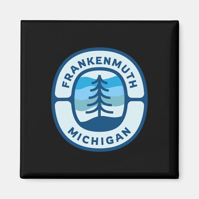 Aimant Frankenmuth Michigan Mi Retro Winter Forest Souven (Devant)