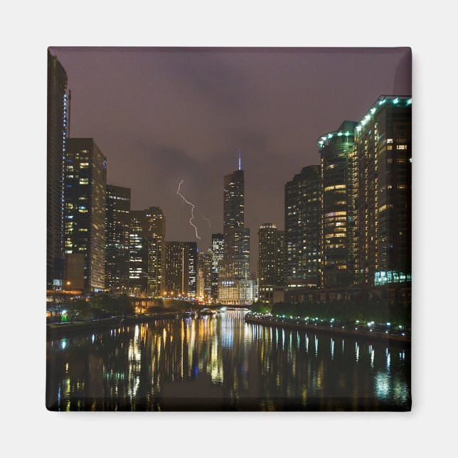Aimant Frappe de foudre sur la rivière Chicago (Devant)