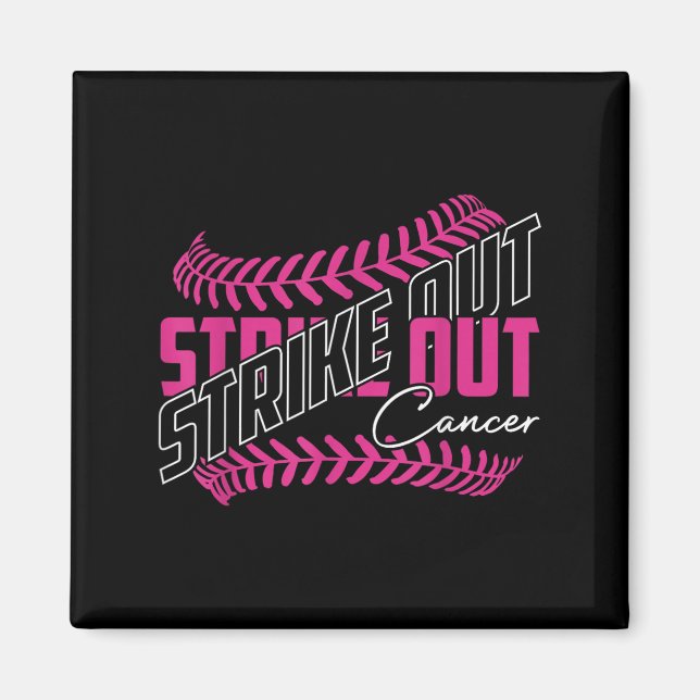 Aimant Frapper le cancer Baseball Softball Cancer du sein (Devant)