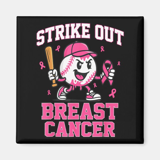 Aimant Frapper le cancer du sein Crème glacée au baseball (Devant)