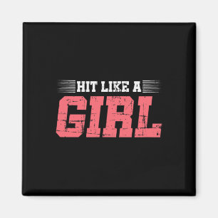 Aimant Frappez comme une fille Boxe Cadeau pour fille Mma