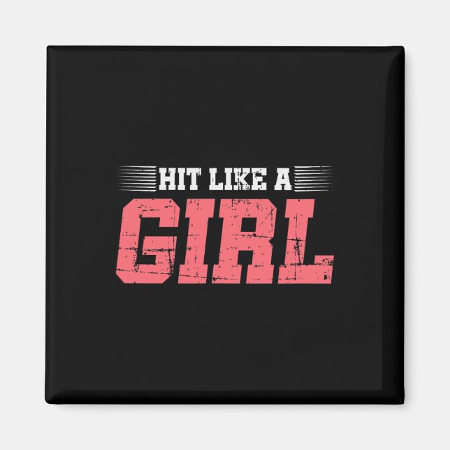 Aimant Frappez comme une fille Boxe Cadeau pour fille Mma (Devant)