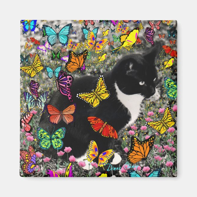 Aimant Frapules en papillons - Tuxedo Kitty (Devant)
