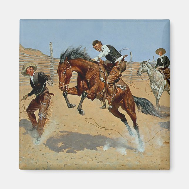 Aimant Frederick Remington Art de l'Ouest "Faites-le perd (Devant)
