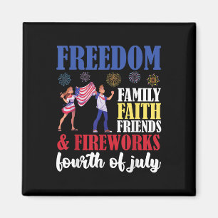 Aimant Freedom Family Faith Friends & Fireworks Fourc