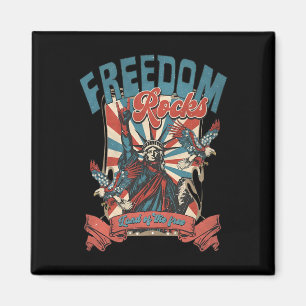 Aimant Freedom Rocks 4 Juillet Rocher Sur Statue Patrioti