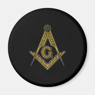 Aimant Freemason (noir et or)