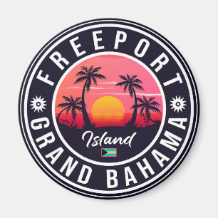 Aimant Freeport Bahamas Retro Sunset Souvenirs 60s