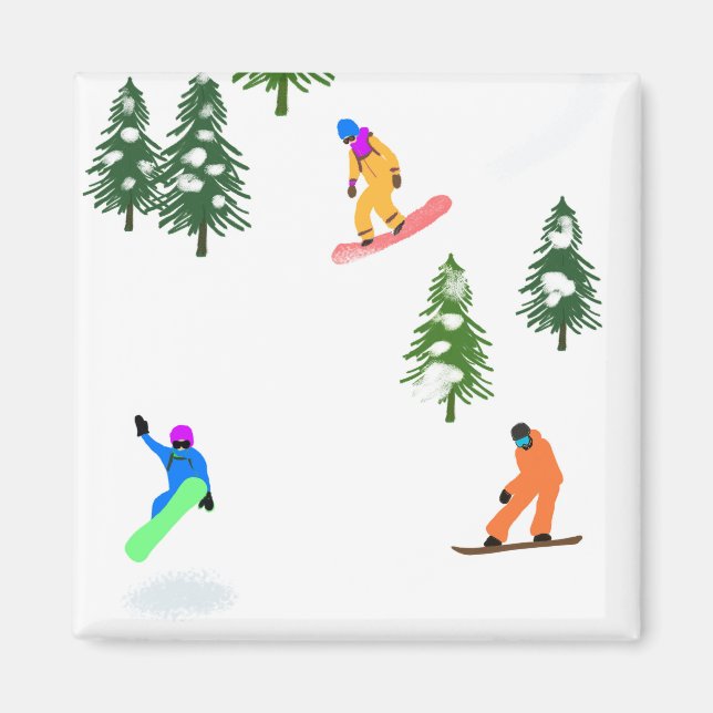 Aimant Freeride Snowboard Snowboard (Devant)