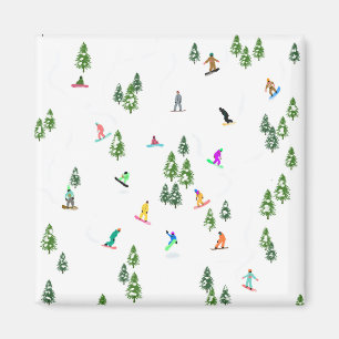 Aimant Freeride Snowboarder Illustration de snowboard