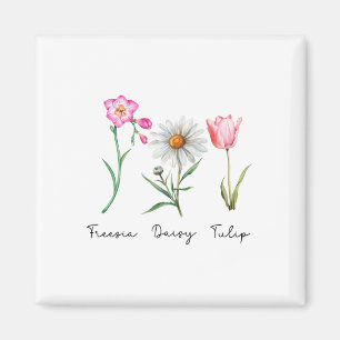 Aimant Freesia Daisy Tulipe Fleur Subtile Tige Nature Rés