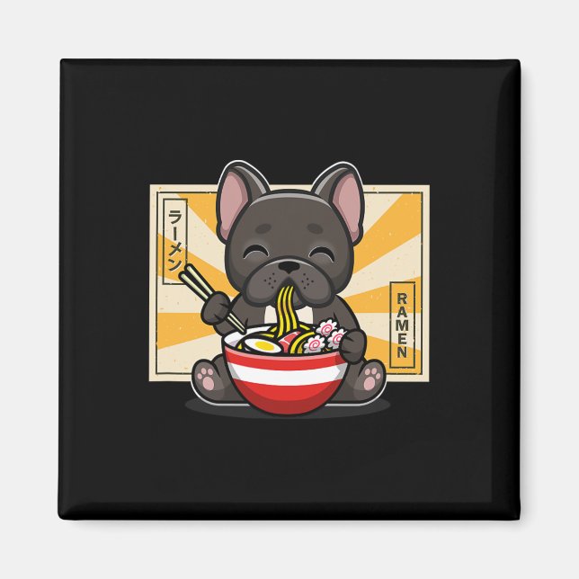 Aimant French Bulldog Anime Mange Noodle (Devant)
